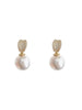 Korea Design Jewelry Exquisite Copper Set Zircon Pearl Pendant Earrings Elegant Women Gala Party Accessories