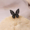 Korea Design Jewelry  Black Zircon Big Butterfly Ring Earrings Necklace Elegant Women's Prom Party Accessories