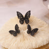 Korea Design Jewelry  Black Zircon Big Butterfly Ring Earrings Necklace Elegant Women's Prom Party Accessories