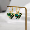 Korea Design Jewelry  Green Love Crystal Tassel Pendant Earrings Elegant Women Prom Party Accessories