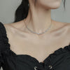 Korea Design Jewelry  Shiny Zircon Necklace Stretchable Adjustable Feminine Clavicle Necklace