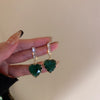 Korea Design Jewelry  Sparkling Crystal Heart Pendant Earrings Modern Girl Bar Party Women Earrings