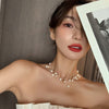 Korea Design Jewelry Natural Freshwater Pearl Hand Winding Necklace Elegant Women Party Accessories