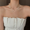 Korea Design Jewelry Natural Freshwater Pearl Hand Winding Necklace Elegant Women Party Accessories
