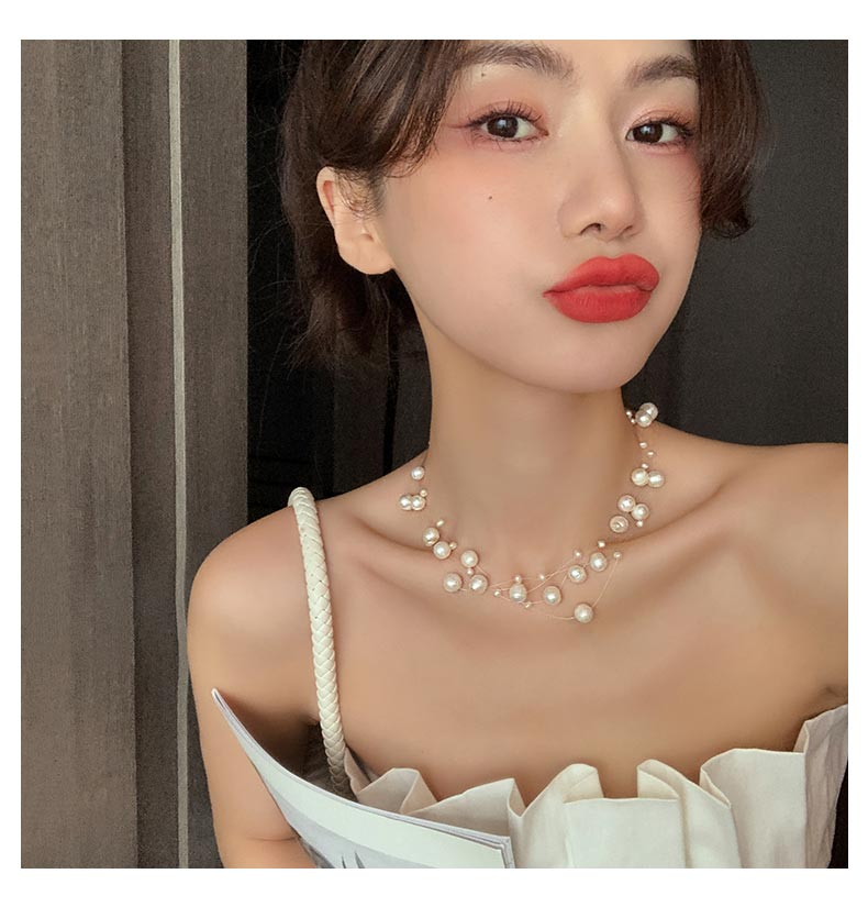 Korea Design Jewelry Natural Freshwater Pearl Hand Winding Necklace Elegant Women Party Accessories