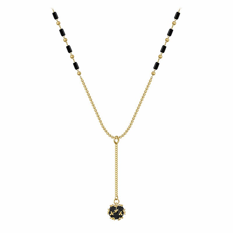 Korea Design Jewelry Sexy Black Crystal Ball Pendant Necklace Elegant Women Party Clavicle Necklace Accessories