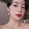 Korea Design Jewelry Sweet Elegant Bow Zirconia Pearl Pendant Earrings Women's Prom Party Accessories