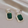 Korea Design Jewelry Zircon Leopard Square Crystal Pendant Earrings Elegant Women's Daily Work Accessories