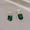 Korea Design Jewelry Zircon Leopard Square Crystal Pendant Earrings Elegant Women's Daily Work Accessories