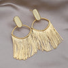 Korean Design Jewelry 18K Gold Plating  Metal Tassel Pendant Earrings Modern Women's Evening Accessories