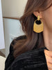 Korean Design Jewelry 18K Gold Plating  Metal Tassel Pendant Earrings Modern Women's Evening Accessories