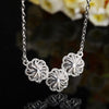 Korean 925 sterling Silver Pretty Flowers necklace earrings Jewelry sets for women charms wedding party gifts jewelry