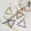 Korean selling jewelry  shiny crystal triangle pendant earrings elegant sexy women's prom party accessories