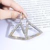 Korean selling jewelry  shiny crystal triangle pendant earrings elegant sexy women's prom party accessories