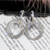 Korean selling jewelry  shiny crystal triangle pendant earrings elegant sexy women's prom party accessories