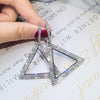 Korean selling jewelry  shiny crystal triangle pendant earrings elegant sexy women's prom party accessories