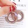 Korean selling jewelry  shiny crystal triangle pendant earrings elegant sexy women's prom party accessories