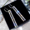 Korean selling jewelry  shiny crystal triangle pendant earrings elegant sexy women's prom party accessories