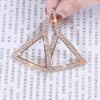 Korean selling jewelry  shiny crystal triangle pendant earrings elegant sexy women's prom party accessories