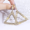 Korean selling jewelry  shiny crystal triangle pendant earrings elegant sexy women's prom party accessories