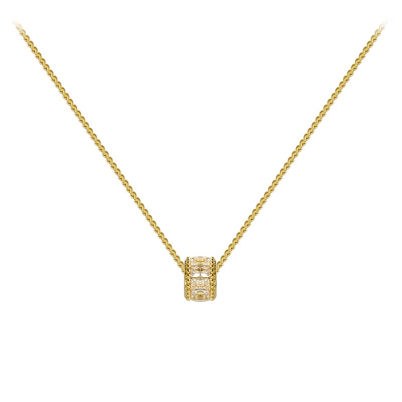 Korean design jewelry exquisite and small copper inlaid zircon pendant simple and elegant clavicle female necklace