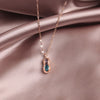 Korean design jewelry simple titanium steel clavicle peanut color crystal pendant female necklace pearl necklace
