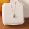 Korean design jewelry simple titanium steel clavicle peanut color crystal pendant female necklace pearl necklace