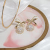Korean jewelry sweet dripping bowknot  dripping zircon pendant earrings elegant women's wedding party earrings