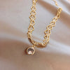 Kpop Crystal Choker Necklaces for Women Girls Fairy Shiny Large Zircon Plated 3 Layers Clavicle Chain Necklace Wedding Jewelry
