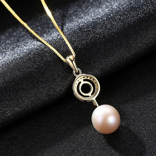 Genuine Fashion 925 Sterling Silver Necklace Office Lady Natural Pearl Pendant Necklace for Women Fine Jewelry