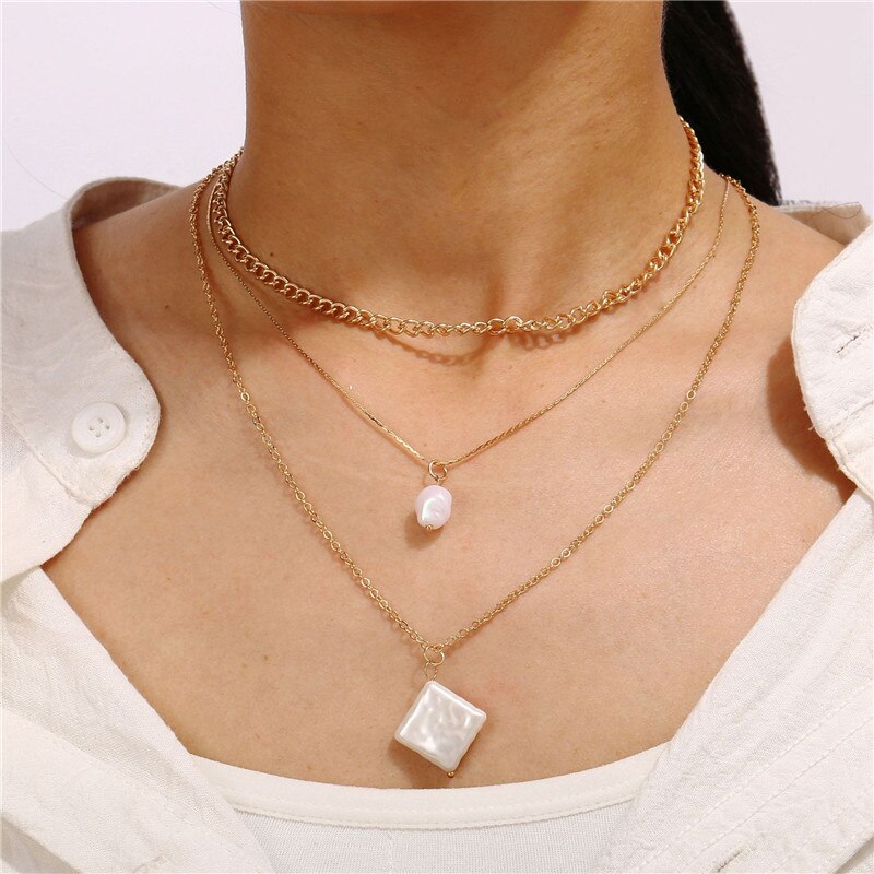 LETAPI 2022 Elegant White Imitation Pearl Choker Necklace Full Big Round Pearl Wedding Jewelry for Women