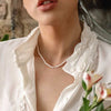 LETAPI 2022 Elegant White Imitation Pearl Choker Necklace Full Big Round Pearl Wedding Jewelry for Women
