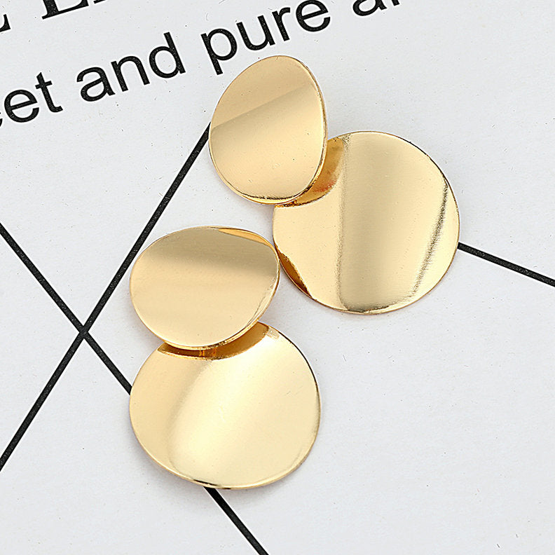 Statement Earrings 2020 Fashion Metal Earrings For Women Gold And Silver Jewelry Simple Vintage Drop Dangle Earrings