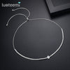LUOTEEMI Adjustable Tennis Necklace for Women Oval Cubic Zircon Silver Color Wedding Jewelry for Bridal collares para mujer