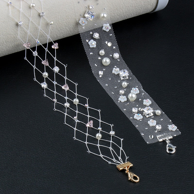 Lace Choker Necklace Bridal Pearls Necklace Wedding Clavicle Female Neck Lace Wedding Toast Dress Collar Styling Accessories