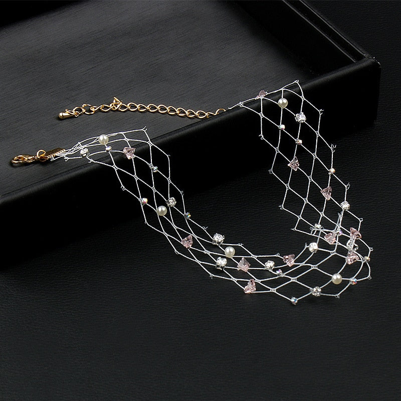Lace Choker Necklace Bridal Pearls Necklace Wedding Clavicle Female Neck Lace Wedding Toast Dress Collar Styling Accessories