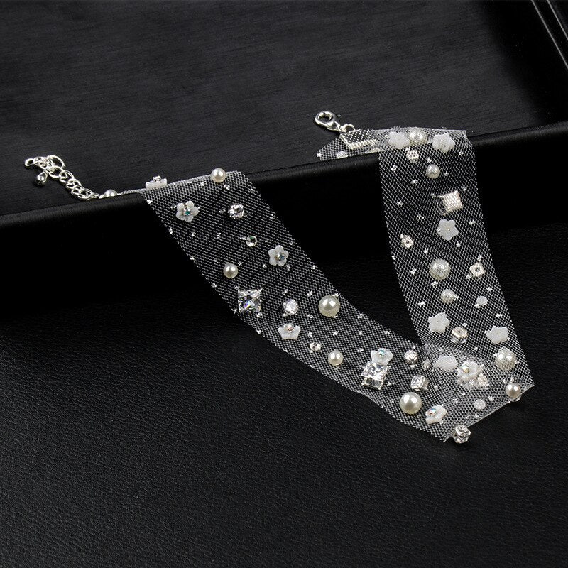 Lace Choker Necklace Bridal Pearls Necklace Wedding Clavicle Female Neck Lace Wedding Toast Dress Collar Styling Accessories