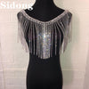 Latest handmade Bridal Crystal tassel shoulder chain necklace women's Wedding Crystal shoulder jewelry statement necklac