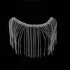 Latest handmade Bridal Crystal tassel shoulder chain necklace women's Wedding Crystal shoulder jewelry statement necklac