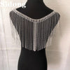 Latest handmade Bridal Crystal tassel shoulder chain necklace women's Wedding Crystal shoulder jewelry statement necklac