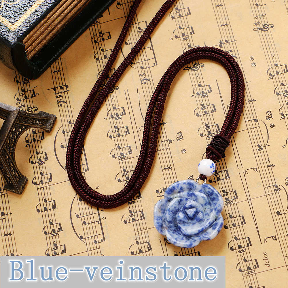 Long Necklaces For Women 2020 Necklace Charm Fashion Flowers Jewelry Hot Natural Stone Bead Statement Necklace Pendants Collares