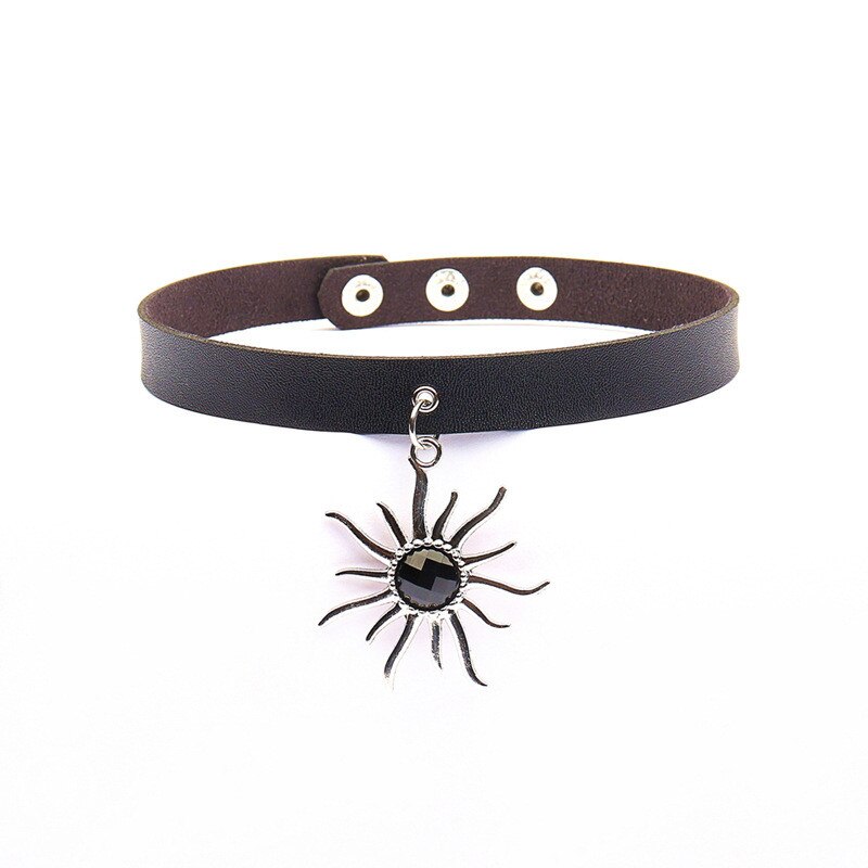 Long Spike Choker Necklaces Punk Faux Leather Collar For Women Men Cool Big Rivets Studded Chocker Necklace Goth Style Accessori