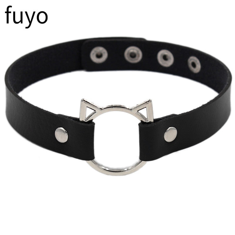 Long Spike Choker Necklaces Punk Faux Leather Collar For Women Men Cool Big Rivets Studded Chocker Necklace Goth Style Accessori