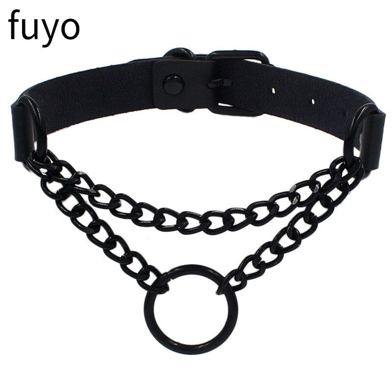 Long Spike Choker Necklaces Punk Faux Leather Collar For Women Men Cool Big Rivets Studded Chocker Necklace Goth Style Accessori