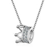 925 Stamp Silver Color Necklace Chain Silver Golden Crown Pendants Link Women Wedding Party Accessory Lucky Jewelry Gift