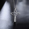 925 Stamped Silver angel fine crystal cross pendants Necklace For Women party Wedding Jewelry Christmas gifts