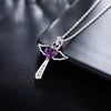 925 Stamped Silver angel fine crystal cross pendants Necklace For Women party Wedding Jewelry Christmas gifts