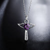 925 Stamped Silver angel fine crystal cross pendants Necklace For Women party Wedding Jewelry Christmas gifts