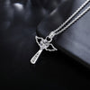 925 Stamped Silver angel fine crystal cross pendants Necklace For Women party Wedding Jewelry Christmas gifts