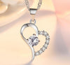 925 Stamped Silver purple crystal romantic heart pendant Necklace for Women party wedding Jewelry Holiday gifts